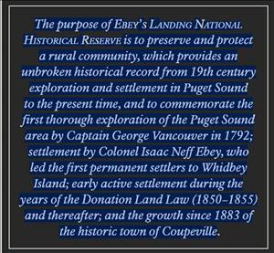 Original purpose statement, Ebey's Landing National Historical Reserve, Whidbey Island