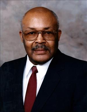 Photo portrait of African American man, Carl Connie Gipson, who served several terms on the Everett City Council, born in 1924 and died in 2019 