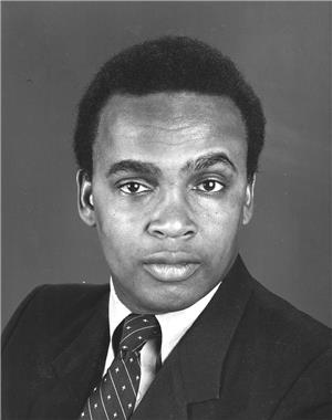 Photographic portrait of Norm Rice, African American member on Seattle City Council