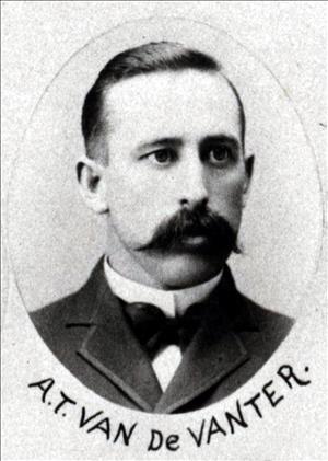 State Senator Aaron T. Van de Vanter, 1903, with handlebar mustache.